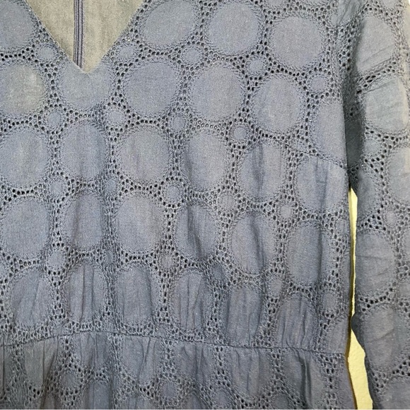 J Crew Navy Eyelet Blue Women's Dress - Picture 4 of 11